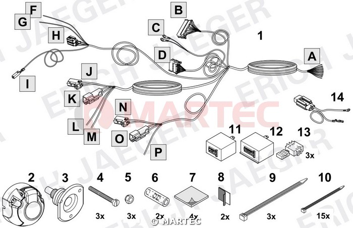 Wiązka dedykowana 13 pin Mazda 6 Kombi Autohak M62T
